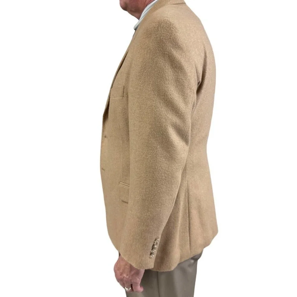 VTG CLAIBORNE Mens 100% Camel Hair Sport Coat Blazer 44R